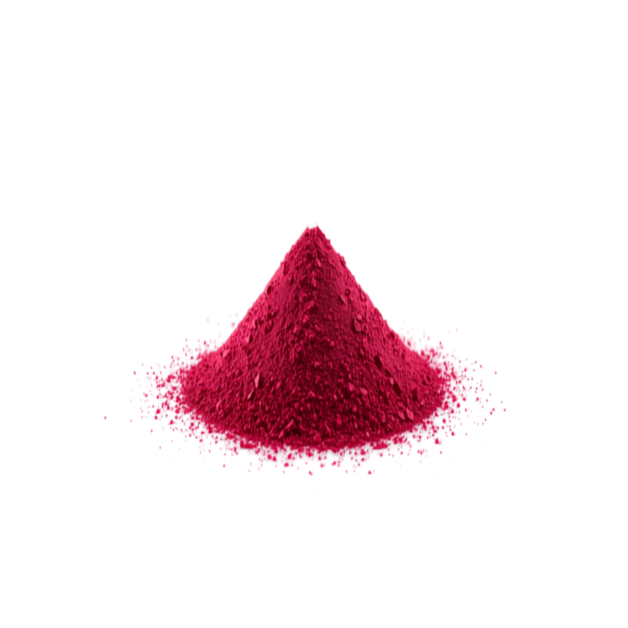 Jugo de Betabel Polvo - montaña de polvo rojo sobre fondo blanco