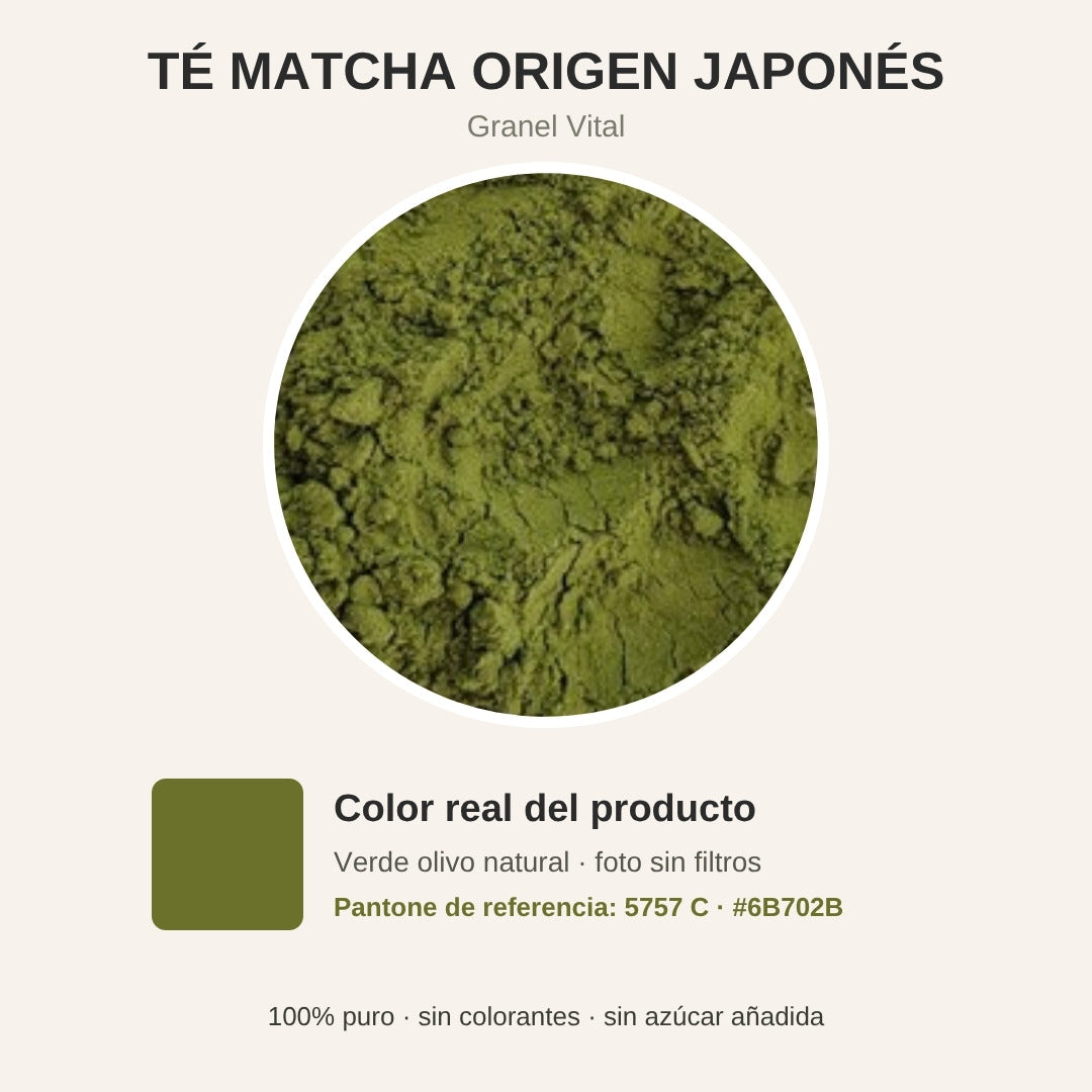 Color real del Té Matcha origen japonés - Pantone 5757 C (#6B702B)