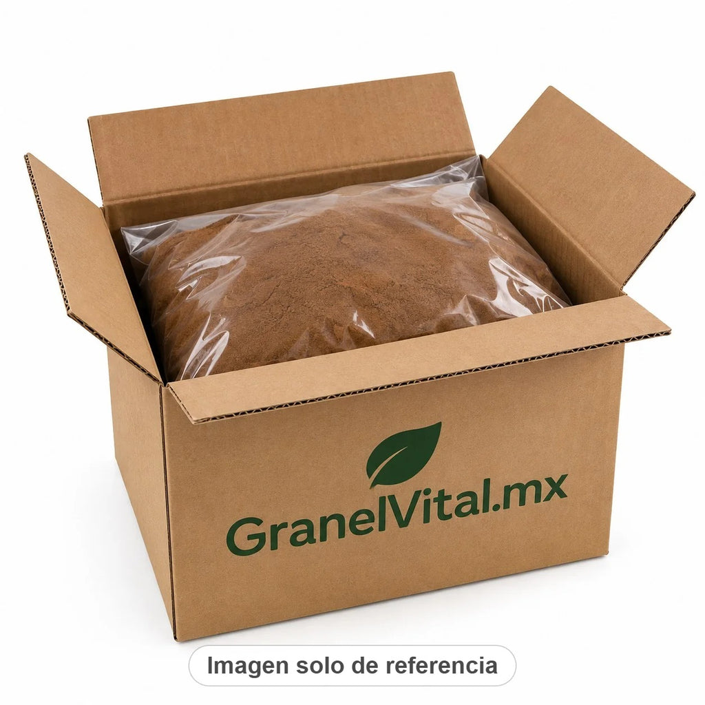 Así llega tu producto: bolsa sellada a granel dentro de caja GranelVital.mx (imagen solo de referencia)